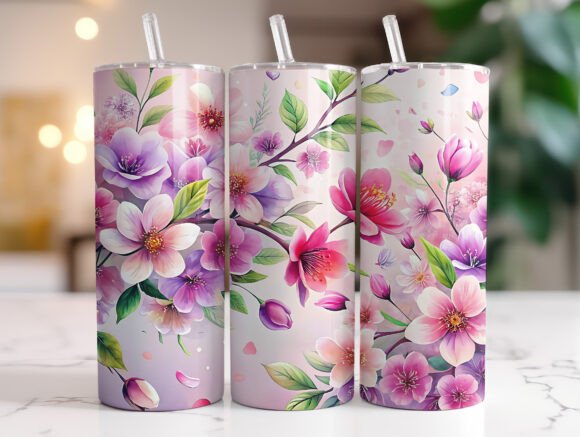 20oz Floral Bloom Elegance Tumbler Wrap