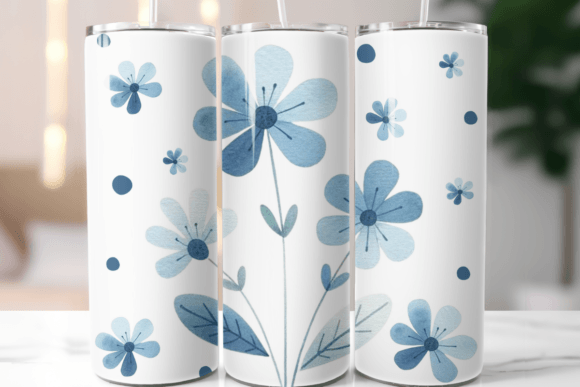 20oz Skinny Tumbler Wrap Floral Design