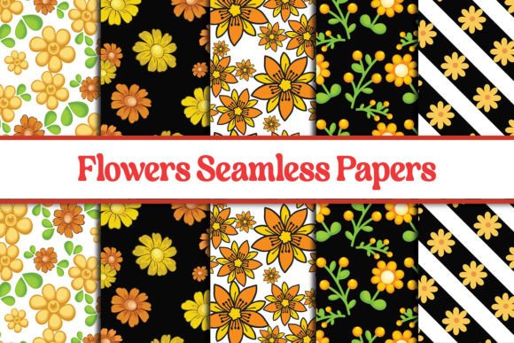 5 Floral Seamless Pattern Digital Papers