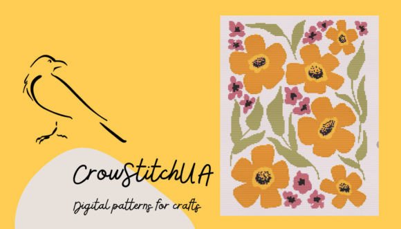 Abstract Floral Cross Stitch Pattern