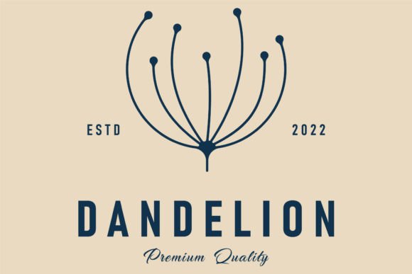 Dandelion Flower Logo Icon Minimalist