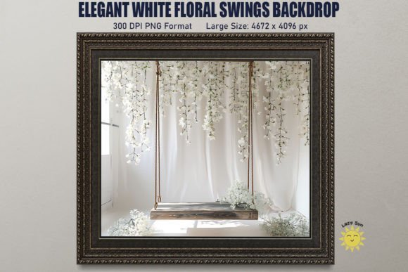 Elegant White Floral Swings Backdrop