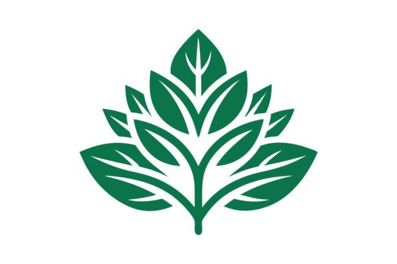 Floral Leaf Icon Silhouette Vector
