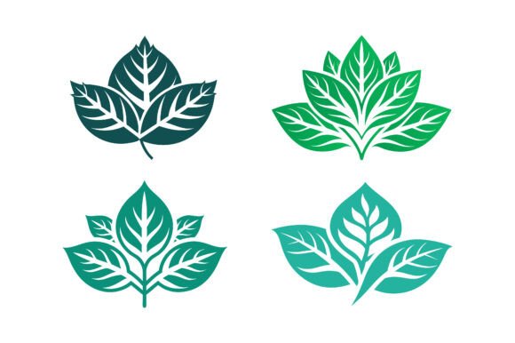 Floral Leaf Icon Vector Bundle