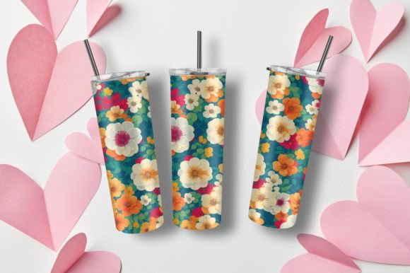 Floral Valentine's Day Tumbler Wrap