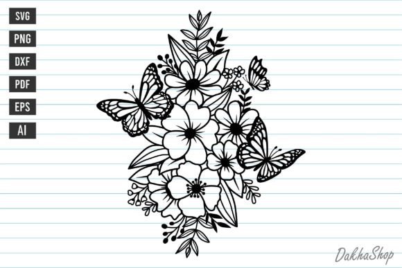 Flower and Butterfly Svg Flowers Svg