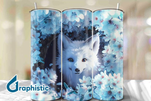 Fox Floral Break Through Tumbler PNG19
