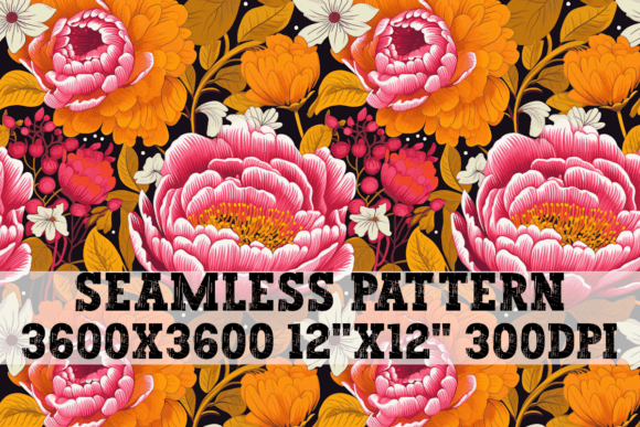 Funky Floral Flowers Seamless Pattern