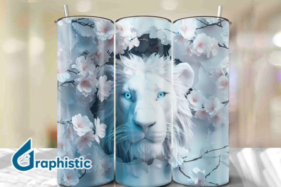 Lion Floral Break Through Tumbler PNG31
