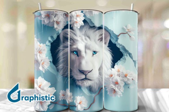 Lion Floral Break Through Tumbler PNG37