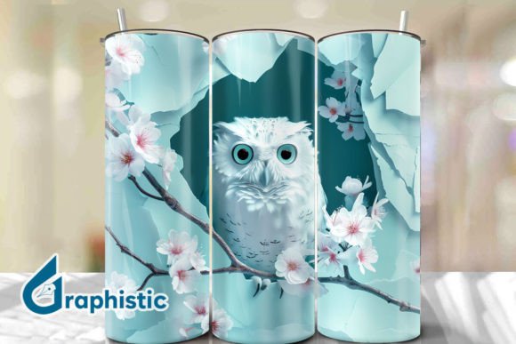 Owl Floral Break Through Tumbler PNG21