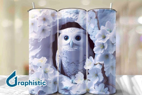 Owl Floral Break Through Tumbler PNG23