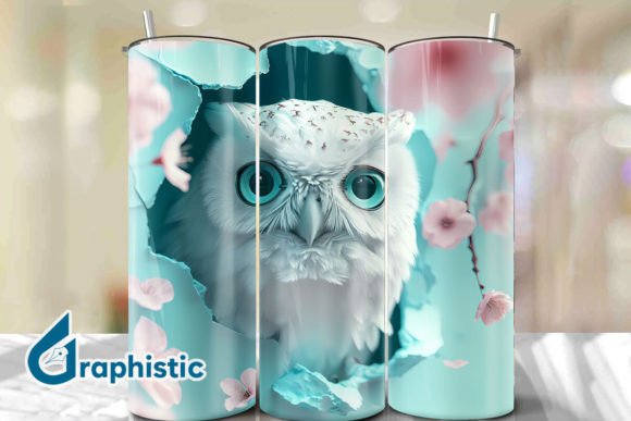 Owl Floral Break Through Tumbler PNG27