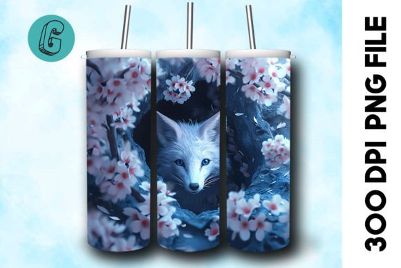 Valentine Fox Floral Tumbler Wrap 27