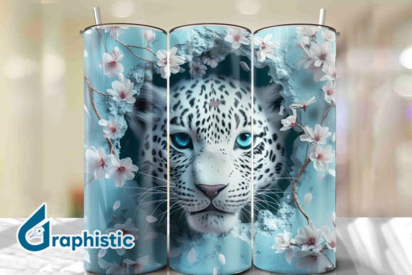 Valentine Leopard Floral Tumbler Wrap 34