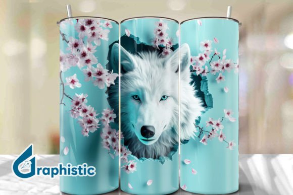 Valentine Wolf Floral Tumbler Wrap 28