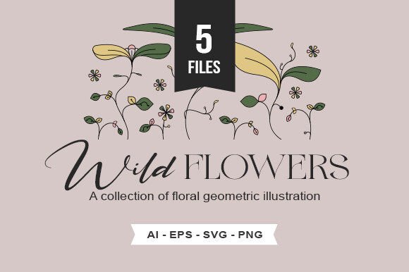 Wildflowers Illustration Svg